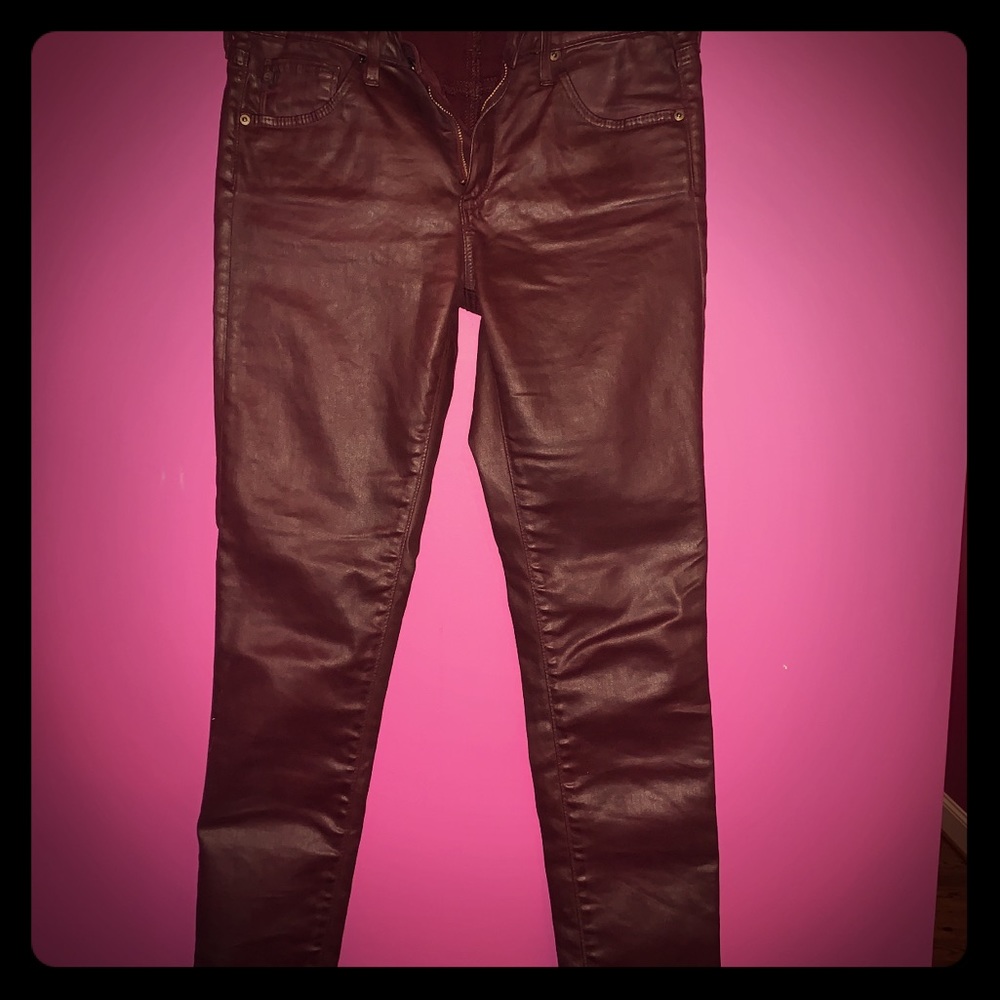 Adriano Goldschmied, waxed  burgundy jeans